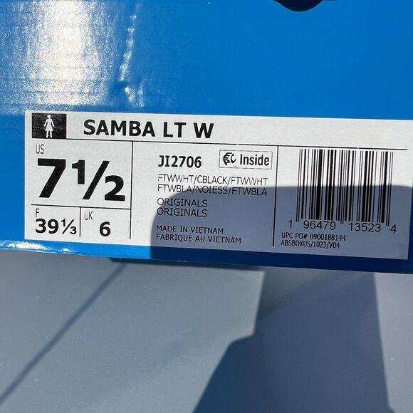 Adidas Originals Samba LT White Black Lifestyle Women Shoes Rare JI2706 Sz 7.5 - Picture 9 of 9